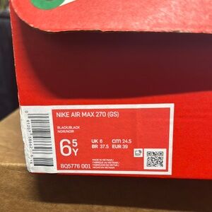 Nike Air Max 270 (GS) Black Sneakers